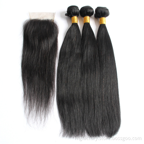 Remy wholesale human cuticle aligned hair from indian, 10''-30'' cheap bone straight human hair bundles with closure